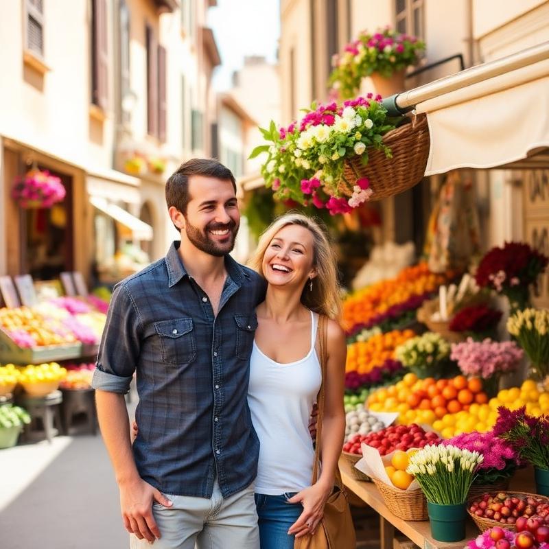 Couple de touristes découvrant la cuisine locale