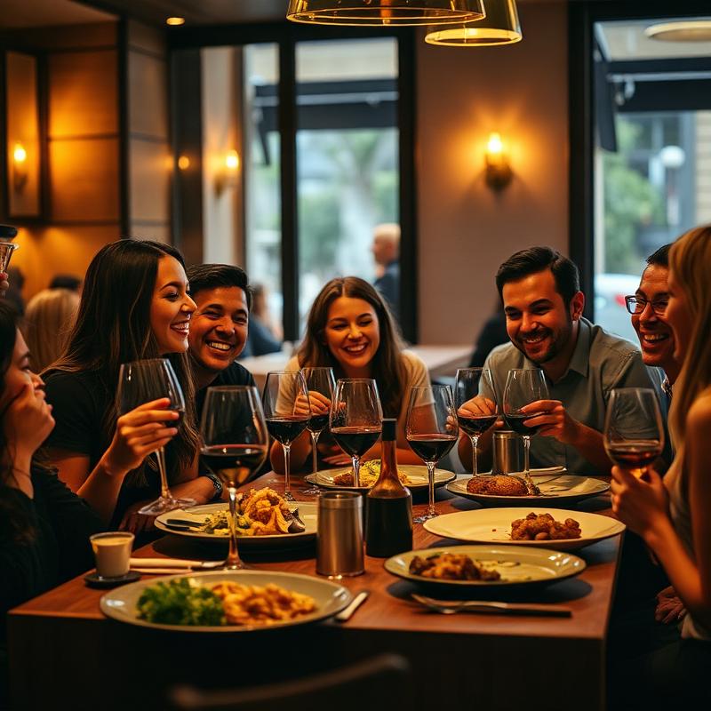 Clients internationaux au restaurant